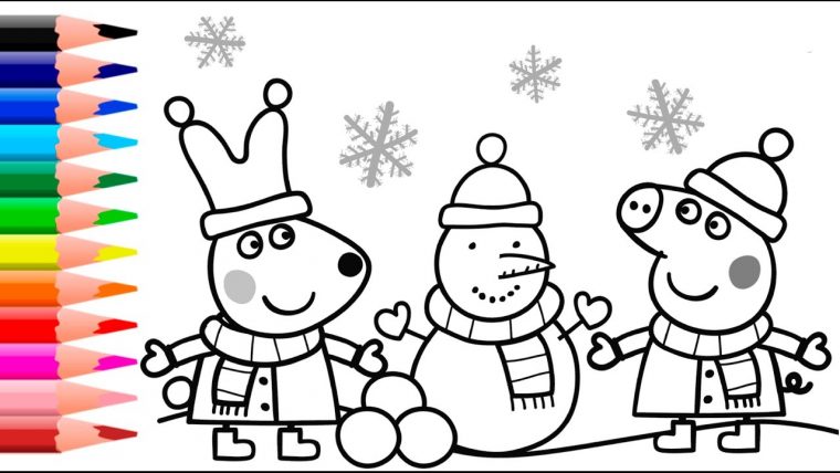 Peppa Pig Christmas Coloring Pages destiné Peppa Pig A Colorier