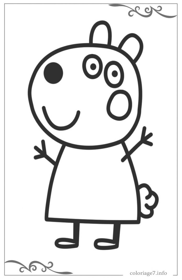 Peppa Pig Dessins Simples Pour Le Coloriages Des Petits Enfants tout Peppa Pig A Colorier