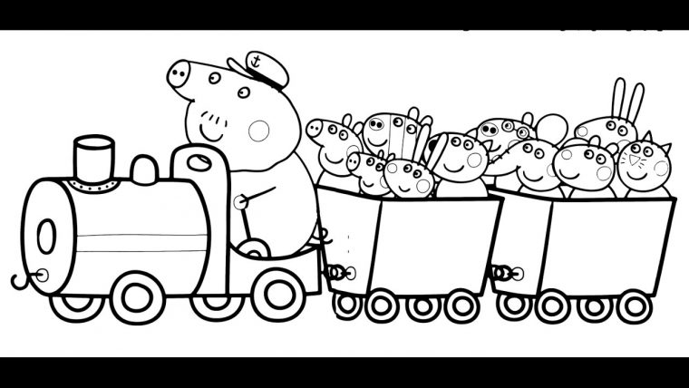 Peppa Pig Train Coloring Pages destiné Peppa Pig A Colorier