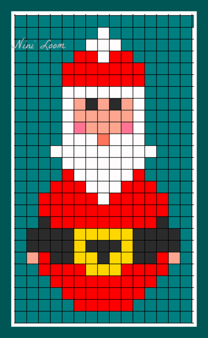 Pere-Noel_1 | Pixel Art Noel, Pixel Art, Dessin Pere Noel serapportantà Dessin Pixel Noel