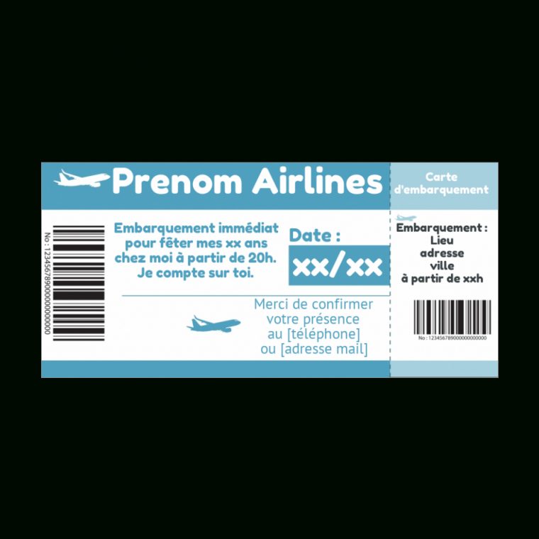 Personnalisez Ce Billet D'avion Sur Carte-Discount Pour avec Faux Billet A Imprimer