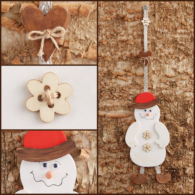 Petit Bonhomme De Neige En Bois Stylisé Pour Un Noël Au intérieur Bonhomme De Neige À Découper