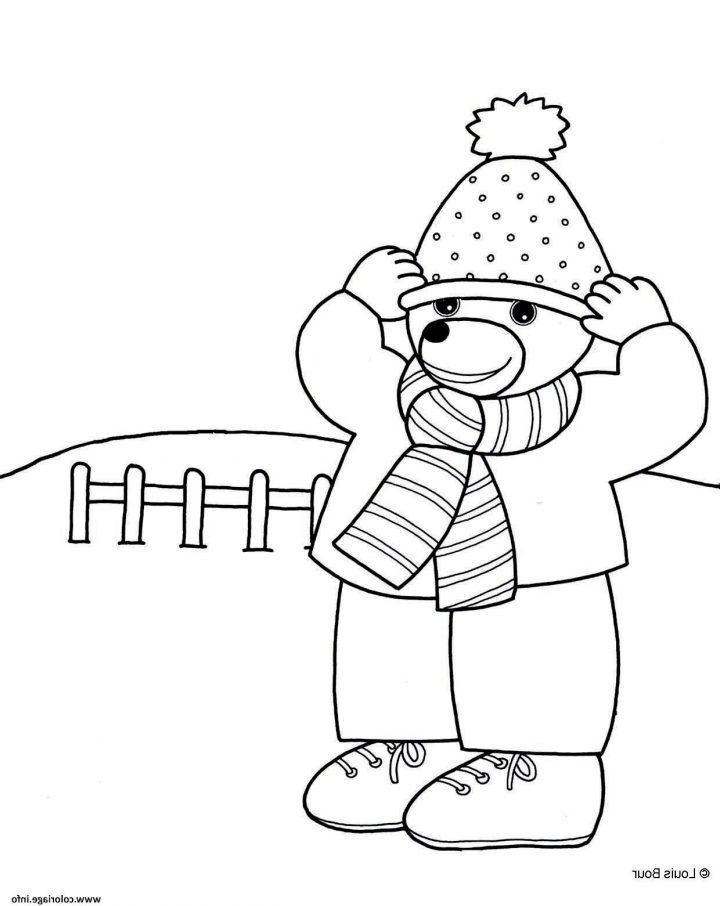 Petit Ours Brun Enfile Son Bonnet Page 001 Coloriage | Petit encequiconcerne Coloriage De Petit Ours Brun