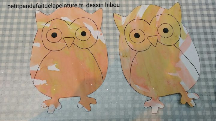 Petit Panda Fait De La Peinture: Chouette A L'encre De Couleurs à Hibou Dessin Couleur