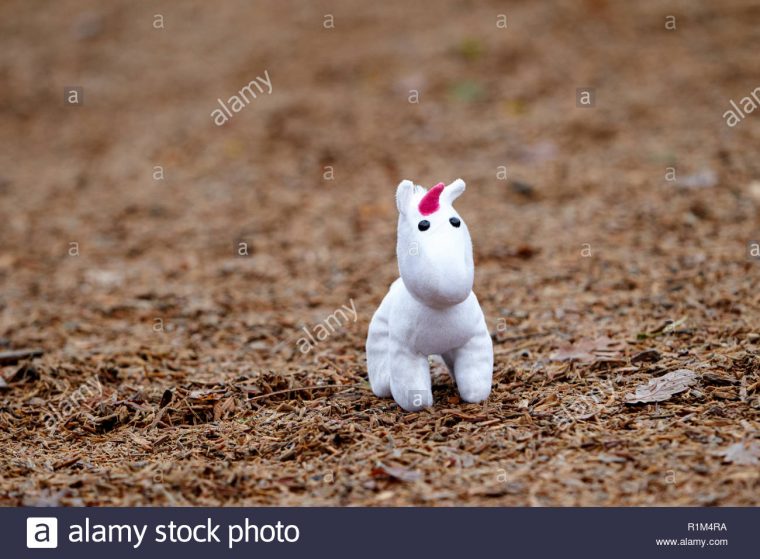 Petite Fille Enfant Peluche Licorne Perdu Dans Une Aire De pour Jeux Pour Petite Fille