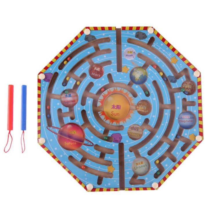 Piste Circulaire Jeu Labyrinthe Magnétique En Bois Perles Magnétiques  Stylos Moving Maze Jouet Pour Enfants Enfants Jouet Éducatif avec Jeu Labyrinthe En Ligne