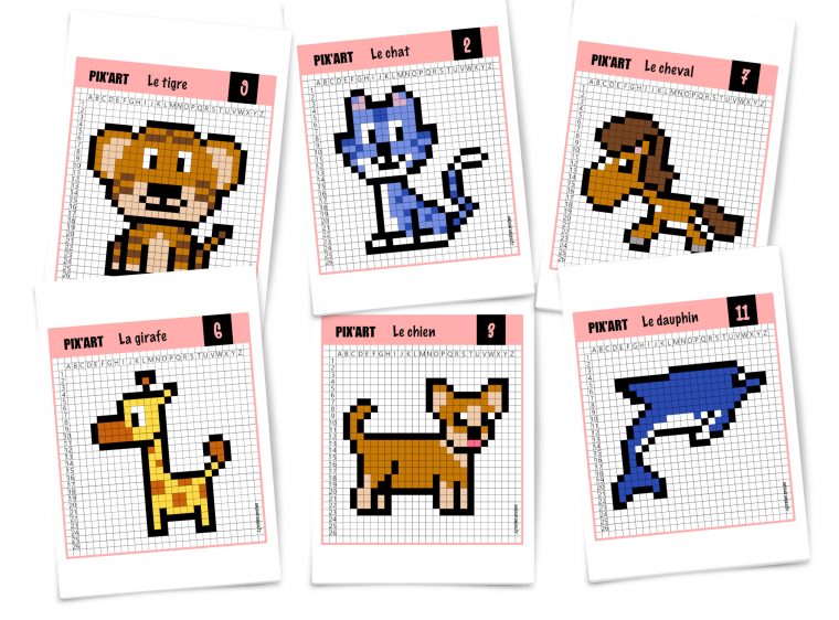 Pixel Art Animaux : 12 Modèles À Télécharger Gratuitement dedans Jeux Gratuit Facile Pour Garcon