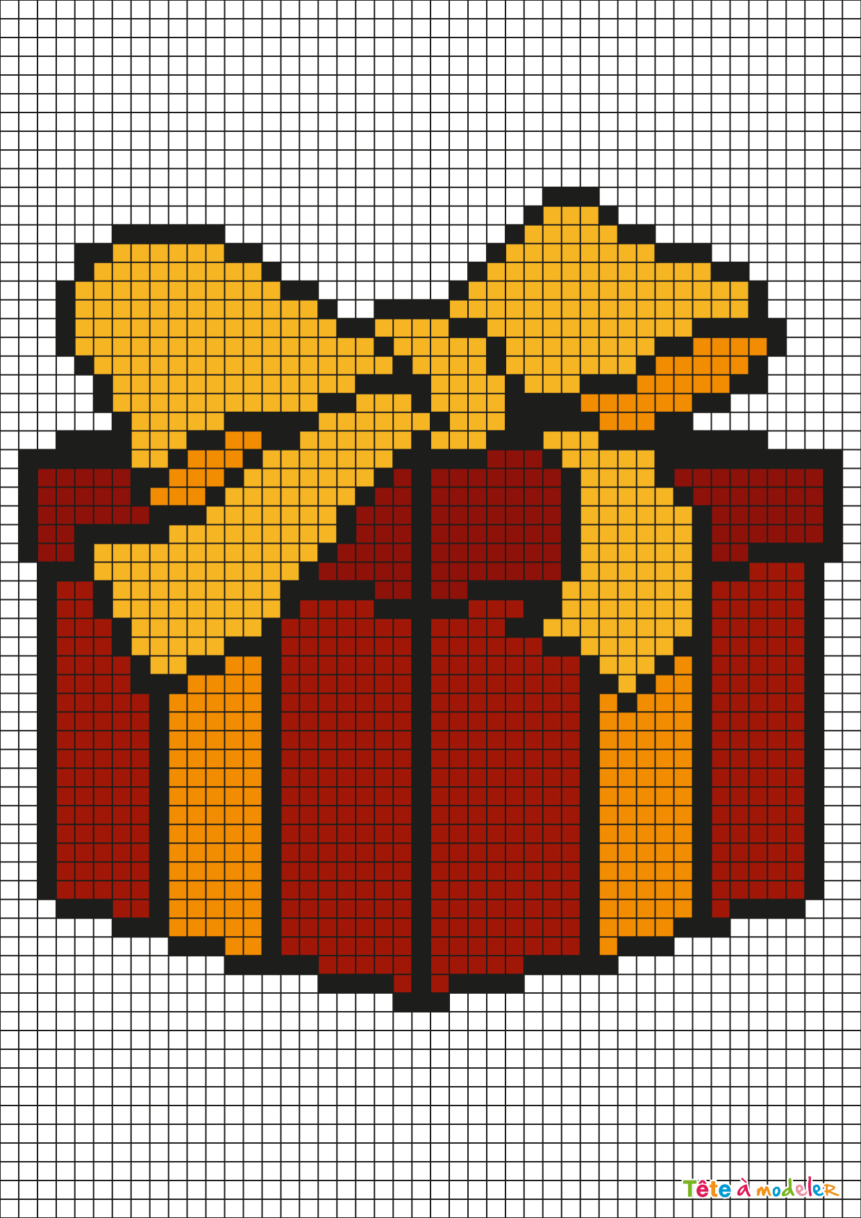 Pixel Art Cadeau De Noël Par Tête À Modeler concernant Pixel Art De Noël
