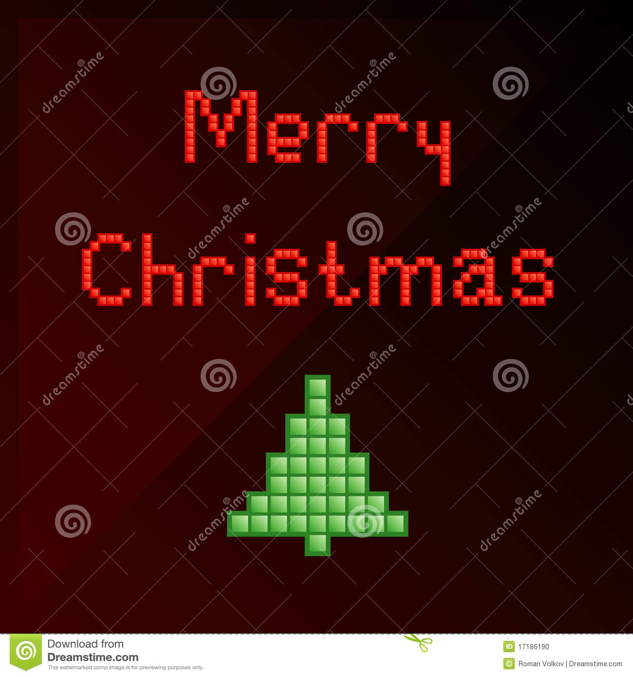 Pixel Art Christmas Card Stock Vector. Illustration Of Merry avec Pixel Art De Noël