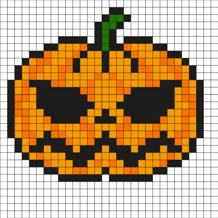 Pixel Art Citrouille Par Tête À Modeler à Modele Dessin Pixel