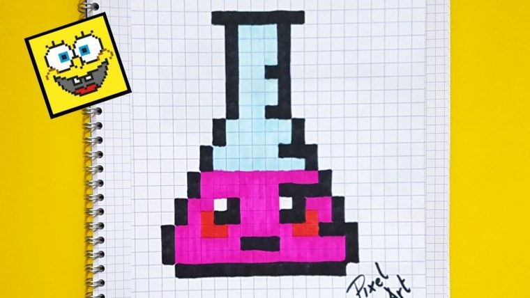 Pixel Art : Comment Dessiner Une Fiole Kawaï | Pixel Art dedans Modele Dessin Pixel