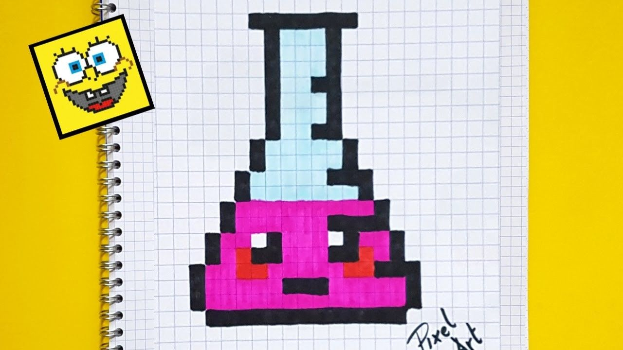 Pixel Art : Comment Dessiner Une Fiole Kawaï | Pixel Art dedans Modele Dessin Pixel 