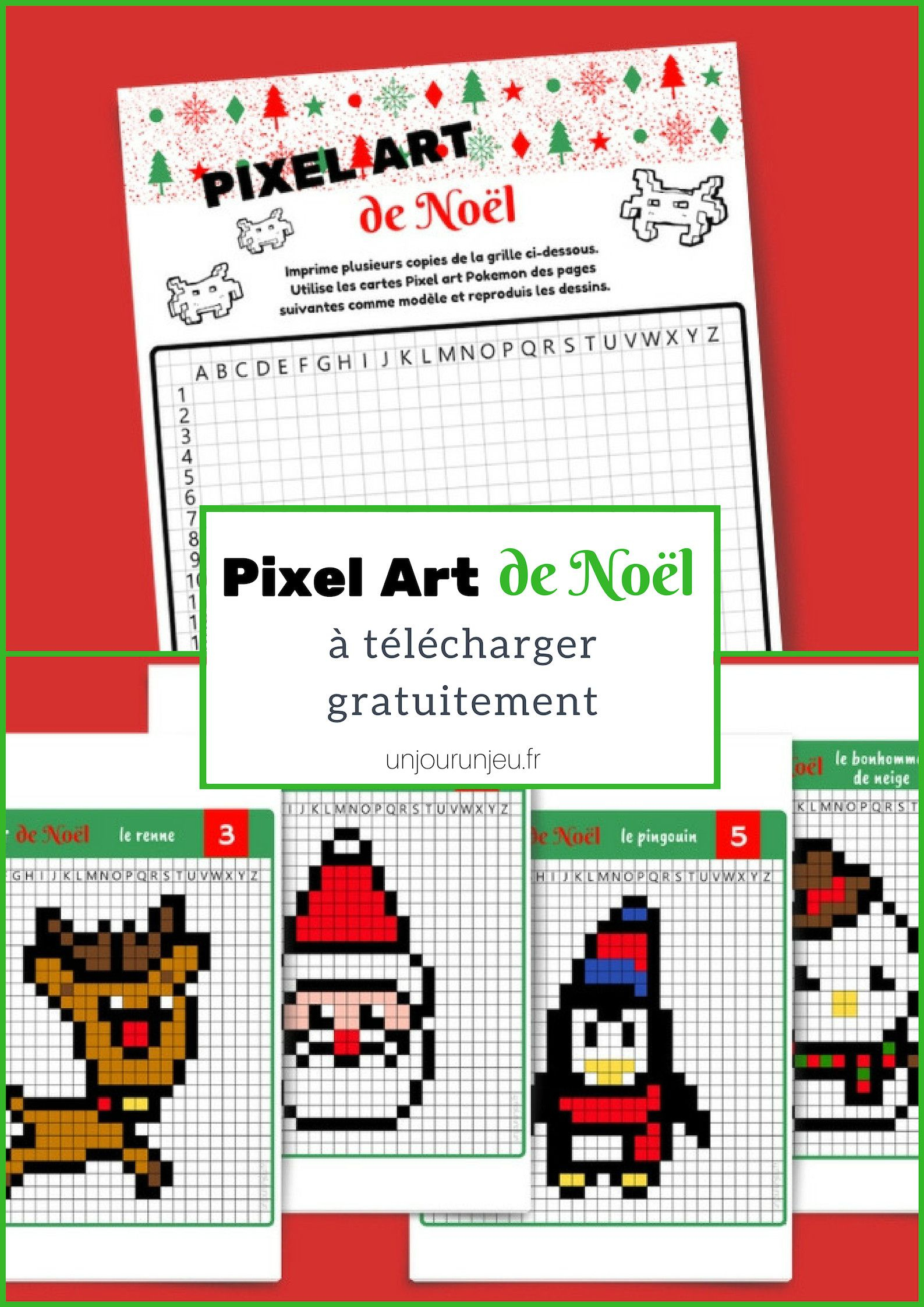 Pixel Art De Noël : 12 Modèles À Imprimer Gratuitement pour Dessin Pixel Noel