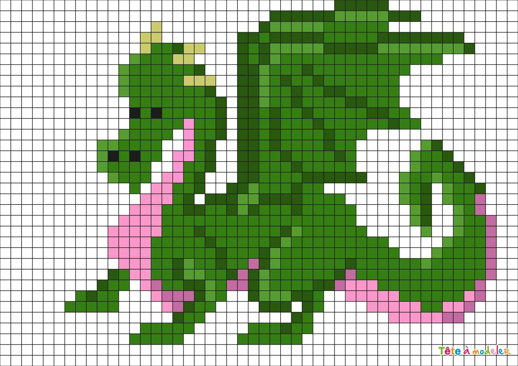 Pixel Art Dragon Par Tête À Modeler destiné Pixel A Colorier 