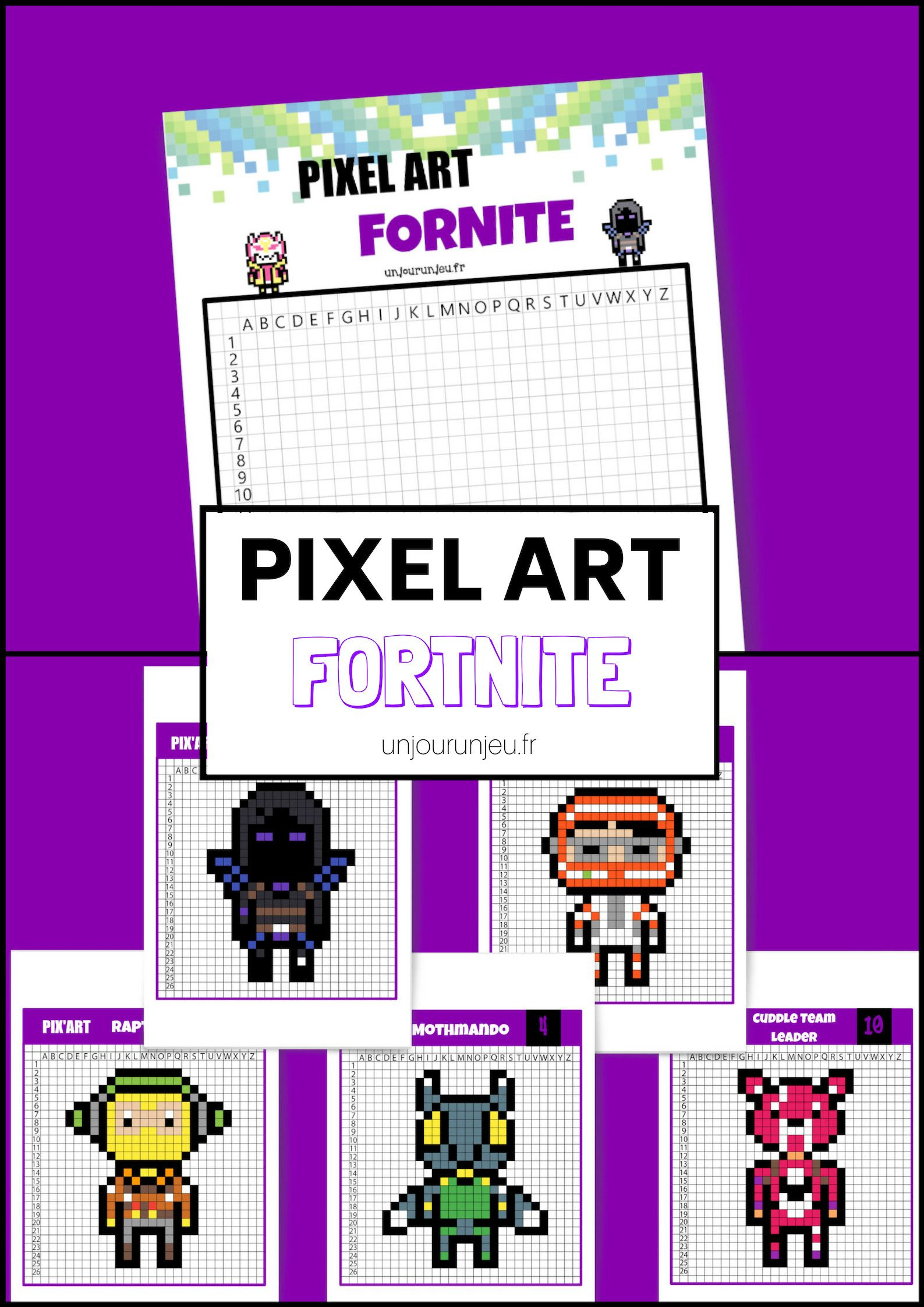 Pixel Art Fornite : 12 Modèles À Télécharger Gratuitement avec Jeux De Dessin Pixel Art Gratuit 