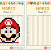 Pixel Art Mario à Pixel A Colorier