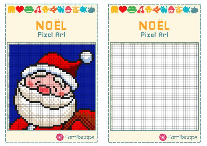 Pixel Art Noël : Tête De Père Noël serapportantà Pixel Art Pere Noel