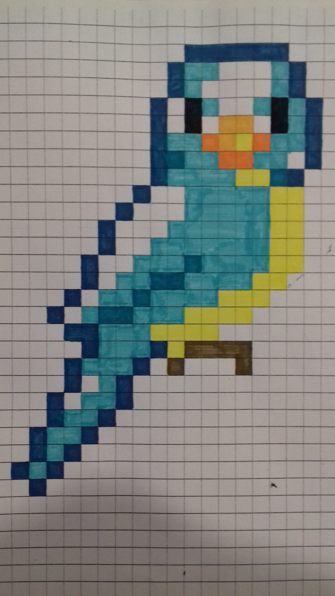 Pixel Art Oiseau intérieur Modele Dessin Pixel
