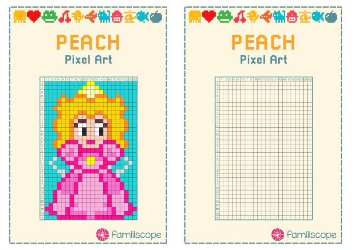 Pixel Art Peach destiné Pixel A Colorier