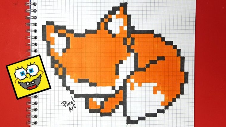 Pixel Art Renard | Pixel Art, Dessin Quadrillage, Dessin Carreau concernant Modèles De Dessins À Reproduire