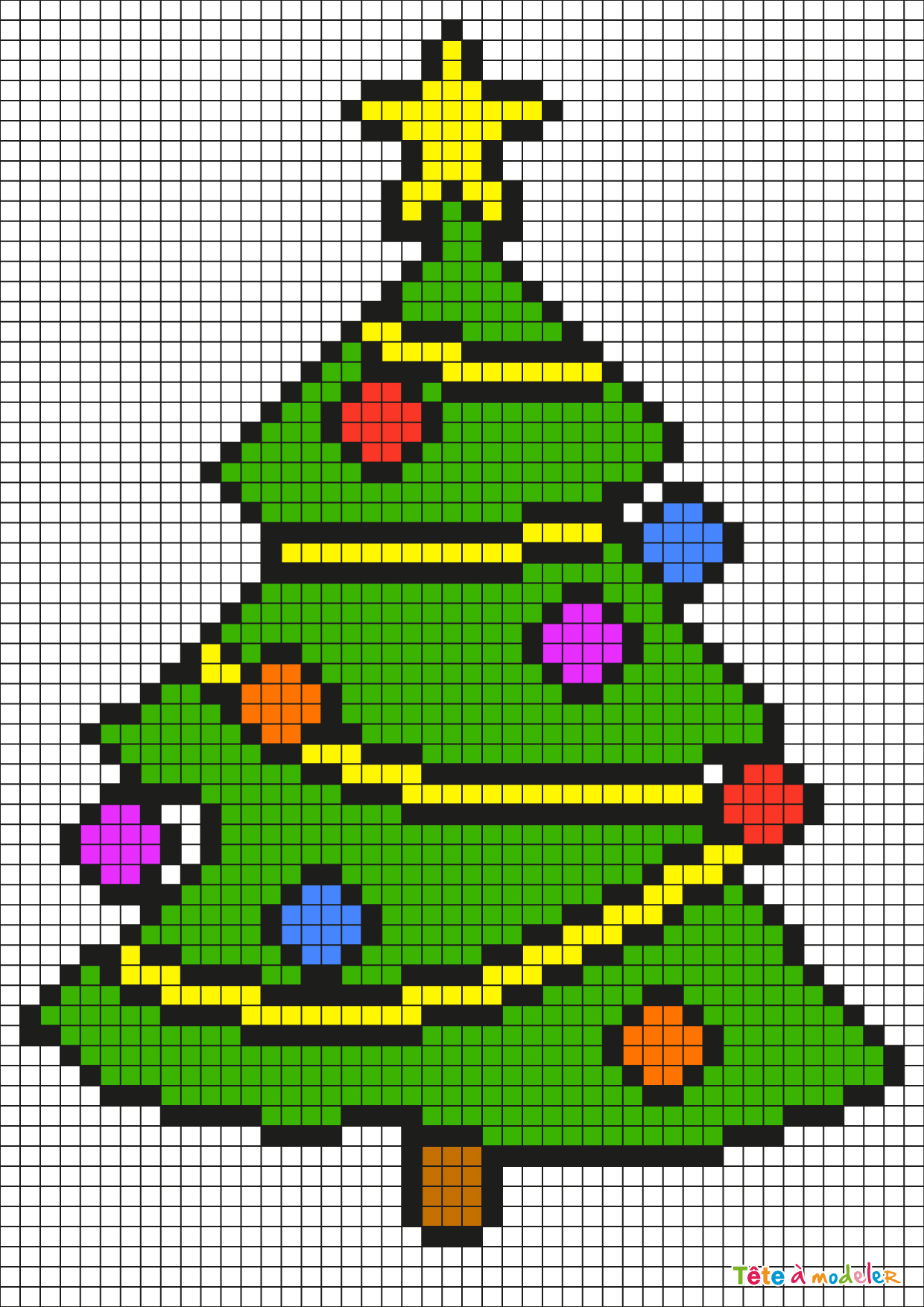Pixel Art Sapin De Noël Par Tête À Modeler dedans Dessin Pixel Noel