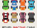 Pixel Art Style Racing Cars Vector Set — Stock Vector dedans Voiture Pixel Art