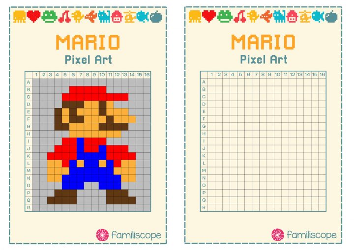 Pixel Art Super Mario pour Pixel A Colorier