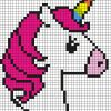 Pixel Art Tête De Licorne Par Tête À Modeler à Pixel A Colorier
