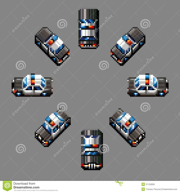 Pixel Art Voiture De Police dedans Voiture Pixel Art