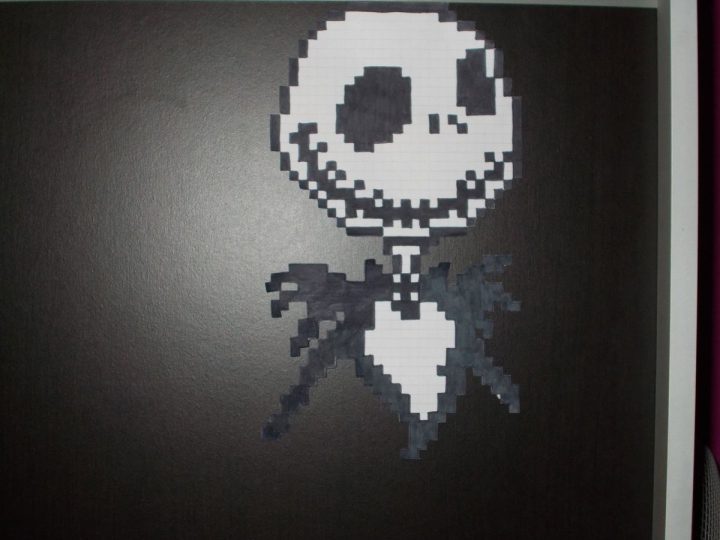 Pixel Jack Skellington (L'étrange Noël De Mr Jack | Noel dedans Dessin Pixel Noel