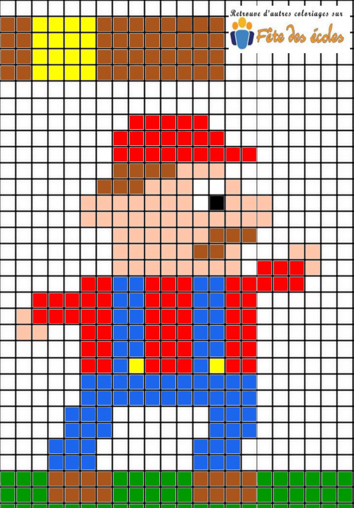 Pixel Personnage De Jeu Vidéo à Jeu De Coloriage Pixel