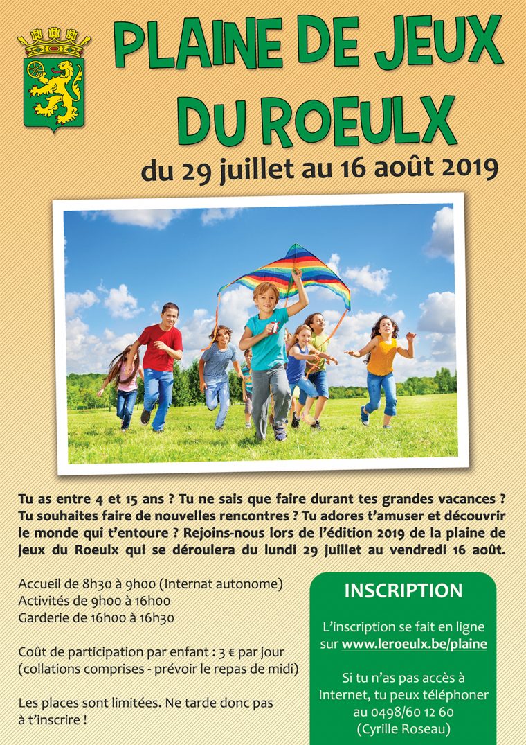 Plaine De Jeux Du Roeulx – Du 29 Juillet Au 16 Août 2019 avec Jeux En Ligne Enfant 4 Ans