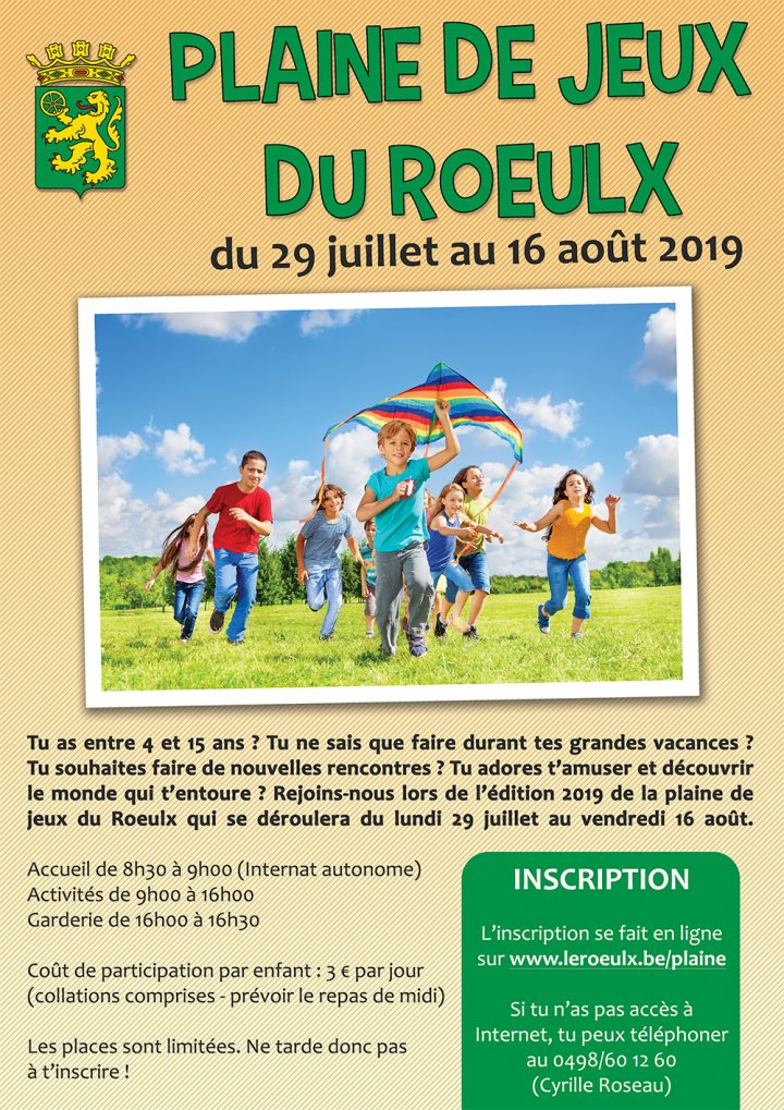 Plaine De Jeux Du Roeulx – Du 29 Juillet Au 16 Août 2019 dedans Jeux Enfant 3 Ans En Ligne