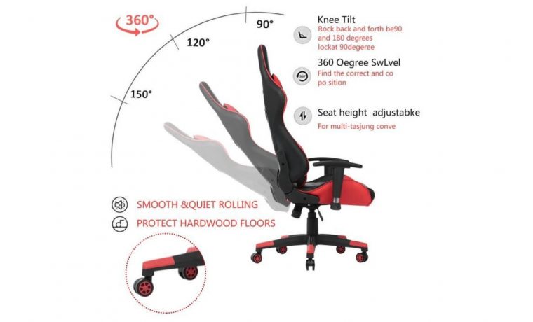 Plaisir Ultime Pour Vous ~ Chaise De Jeu Avec Rotation De 360 Degrés  Fauteuil De Bureau Rouge à 90 Degrés Jeux