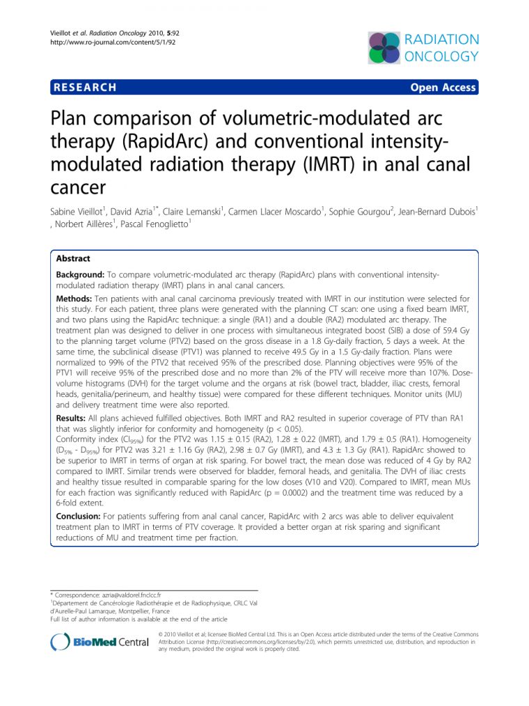 Plan Comparison Of Volumetric-Modulated Arc Therapy à Liste De Departement De France