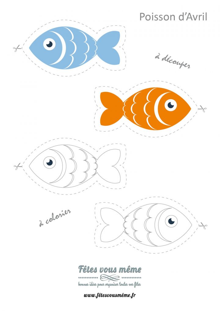 Planche À Imprimer Avec Des Poissons D'avril À Découper En dedans Dessin De Poisson D Avril A Imprimer