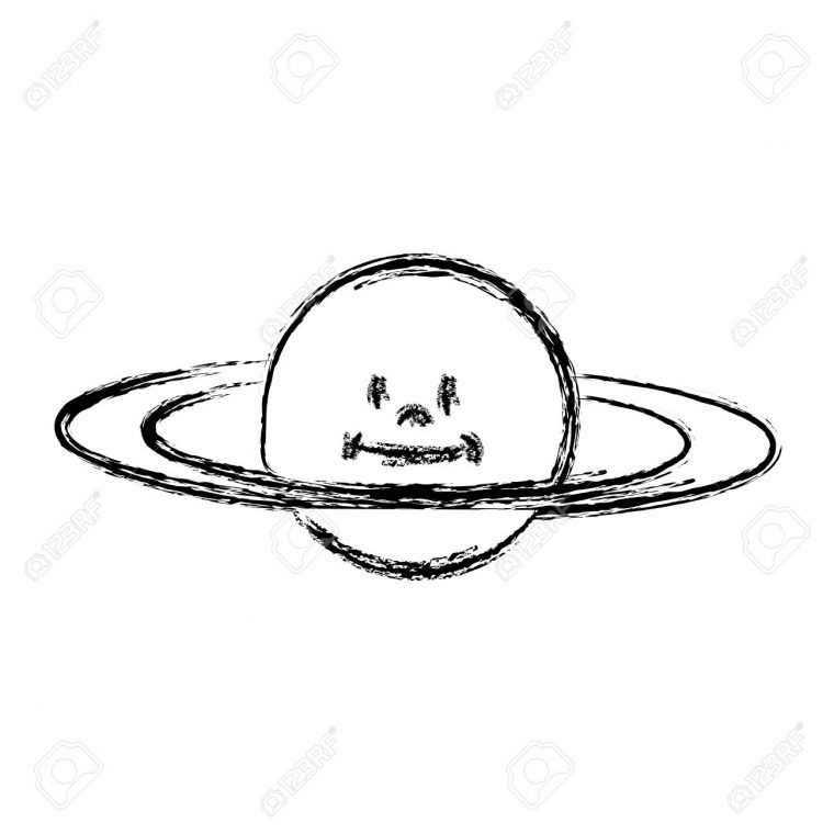 Planète Dessin Animé Saturn Galaxie Icône Vector Illustration avec Saturne Dessin