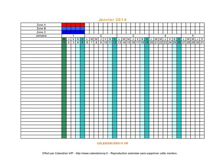 Planning 2014 À Imprimer Gratuit En Excel Et Pdf serapportantà Calendrier Annuel 2018 À Imprimer Gratuit