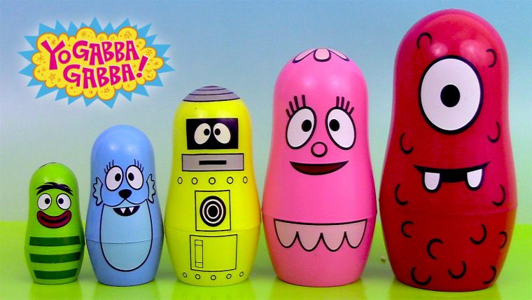 Play Doh Yo Gabba Gabba Nesting Dolls Poupées Russes Gigognes Stacking Cups pour Nom Poupée Russe