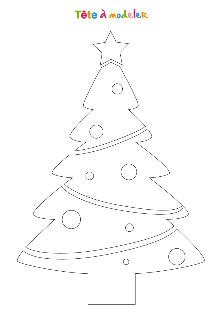 Pochoir Sapin De Noël 2L À Imprimer – Tête À Modeler intérieur Coloriage De Sapin De Noel A Imprimer Gratuit