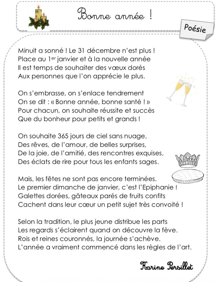 Poésie "bonne Année" De Karine Persillet – Le Cartable De serapportantà Mots Croisés Gratuits À Imprimer Cycle 3