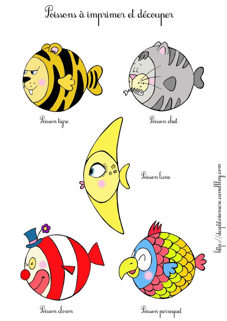 Poisson D'avril À Colorer, Imprimer Et Decouper. | Poisson D tout Dessin A Decouper Et A Imprimer