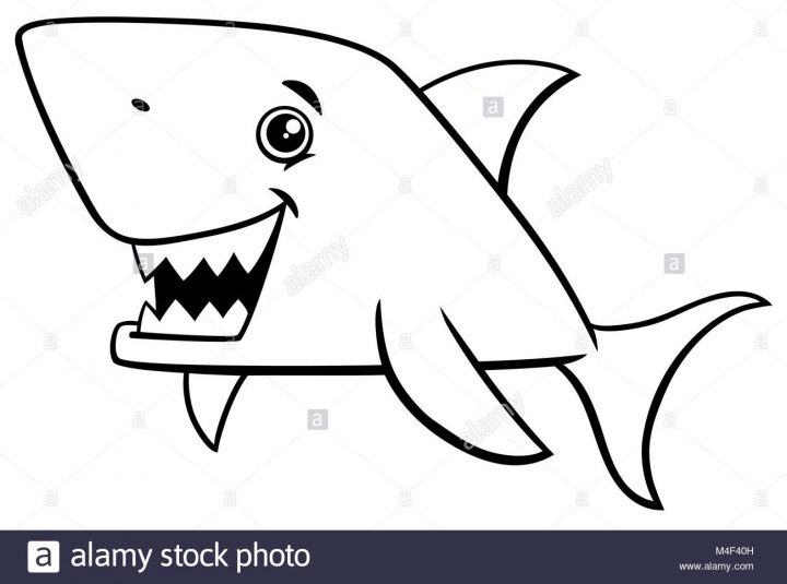 Poissons Requins Coloriage Banque D'images, Photo Stock encequiconcerne Coloriage Requin Blanc Imprimer