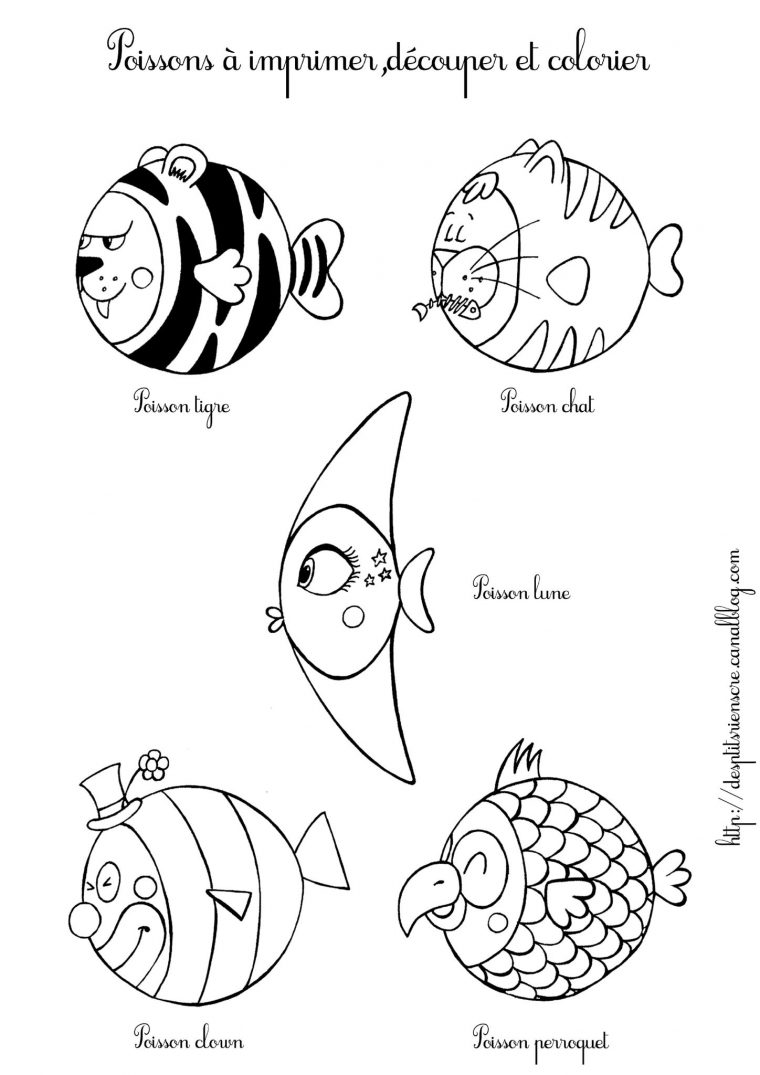 Poissons Rigolos.(À Imprimer) – Des P'tits Riens concernant Dessin A Decouper Et A Imprimer