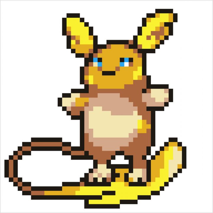 Pokémon Raichu D'alola En Pixel Art dedans Coloriage Pixel Gratuit