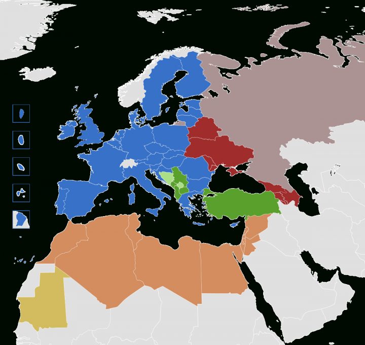 Politique Européenne De Voisinage — Wikipédia avec Carte Des Pays D Europe