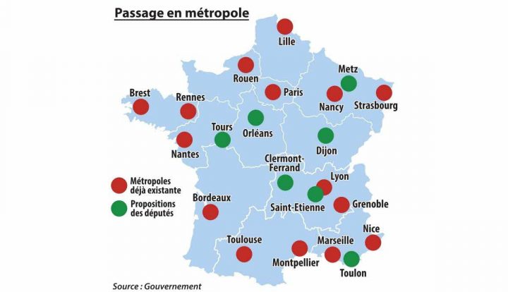 Politique | Metz Sur La Carte De France Des Grandes Villes à Carte De France Avec Les Villes