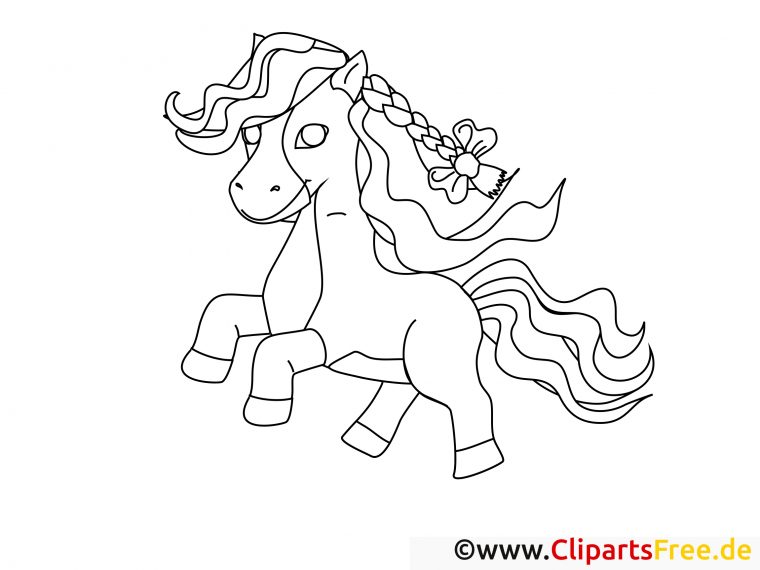 Poney Clip Art Gratuit – Cheval À Colorier – Chevaux avec Image De Cheval A Colorier