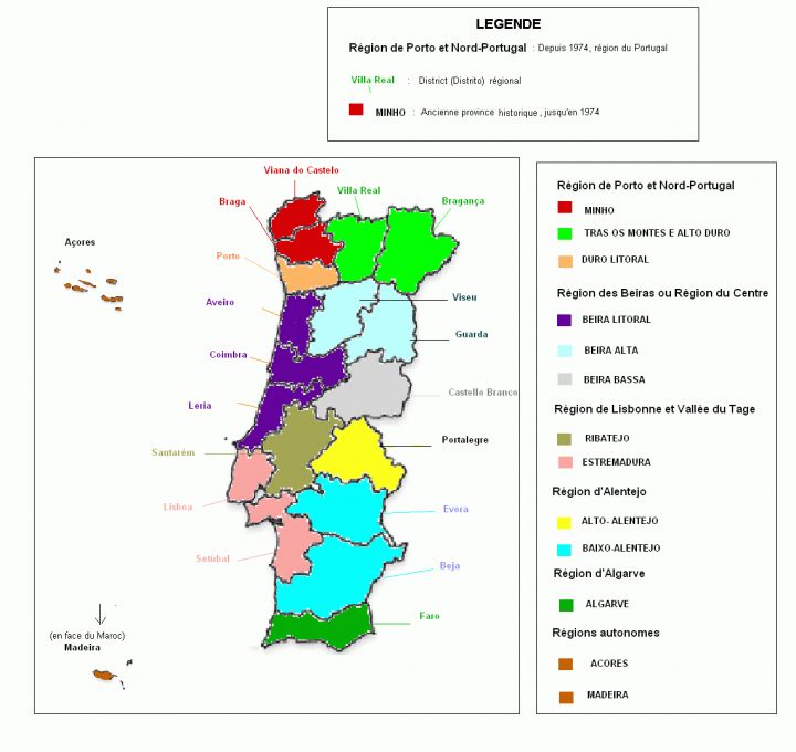 Portugal – Cartes Geographiques Et Historiques serapportantà Anciennes Régions