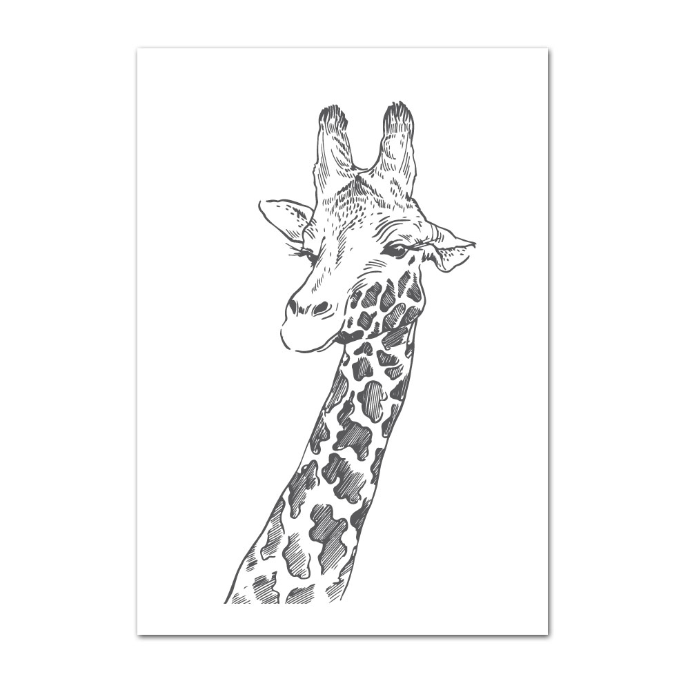 Poster Girafe Dessin Noir Et Blanc (Post0078) avec Dessin Noir Et Blanc Animaux